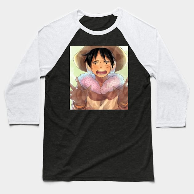 one piece Luffy Baseball T-Shirt by nonagobich